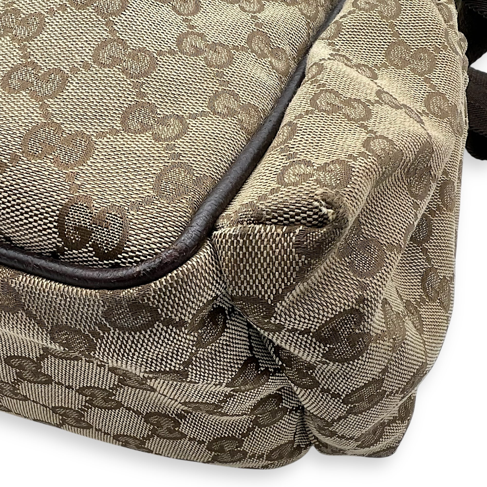 GG Shoulder Bag Brown in Canvas, Silver hardware - Image 10