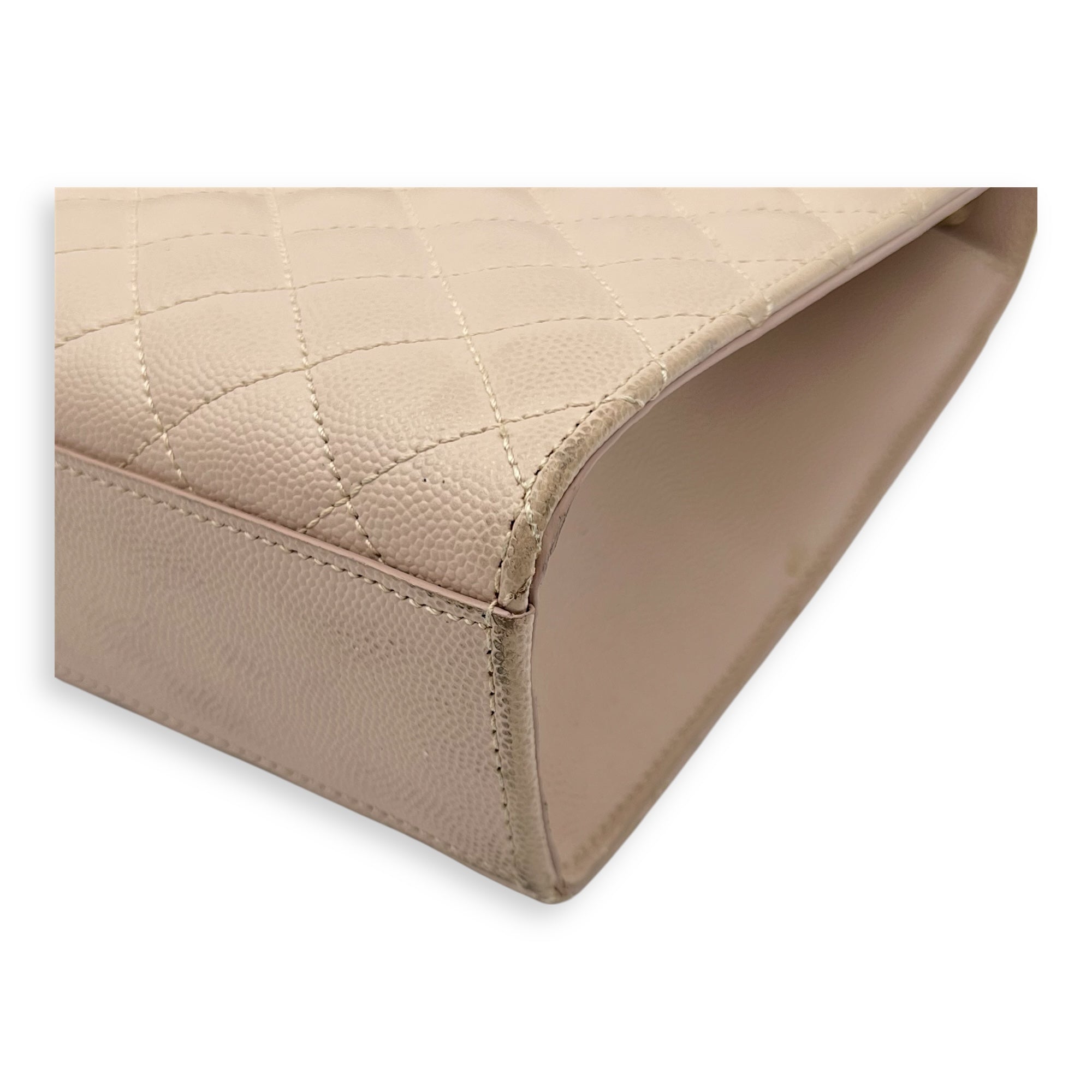 Envelope Shoulder Bag Large Pink in Caviar Leather, Silver hardware - Image 9