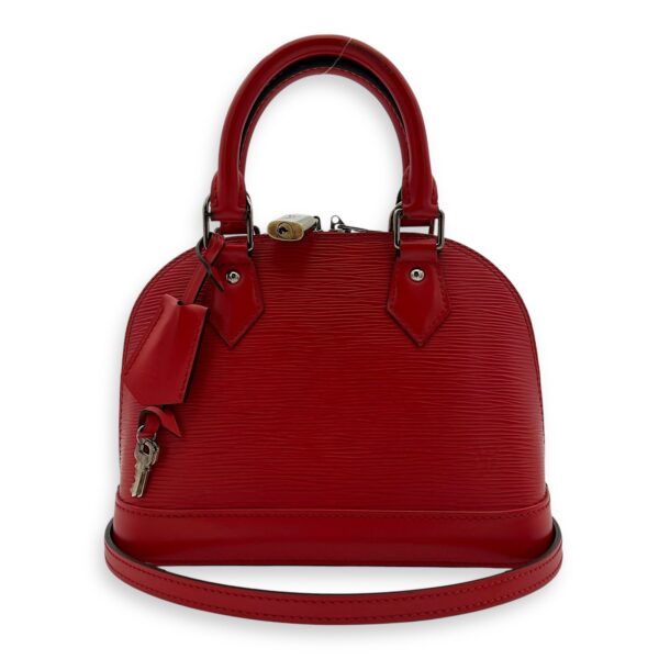 Alma Top Handle Bag BB Red in Epi Leather, Silver hardware - Image 11