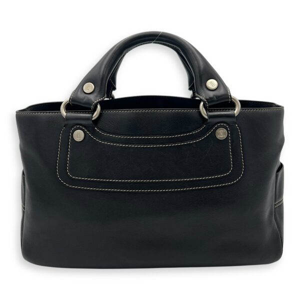 Boogie Black Top Handle Bag in Calfskin, Silver hardware - Image 3