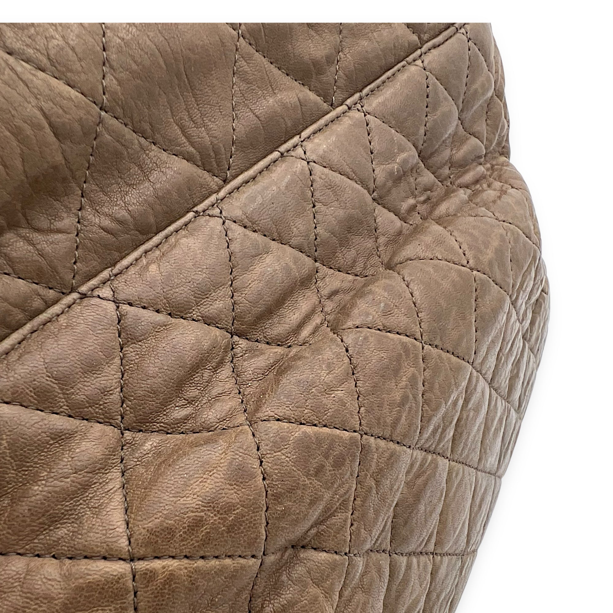 CC Shoulder Bag Brown in Calfskin, Silver hardware - Image 13