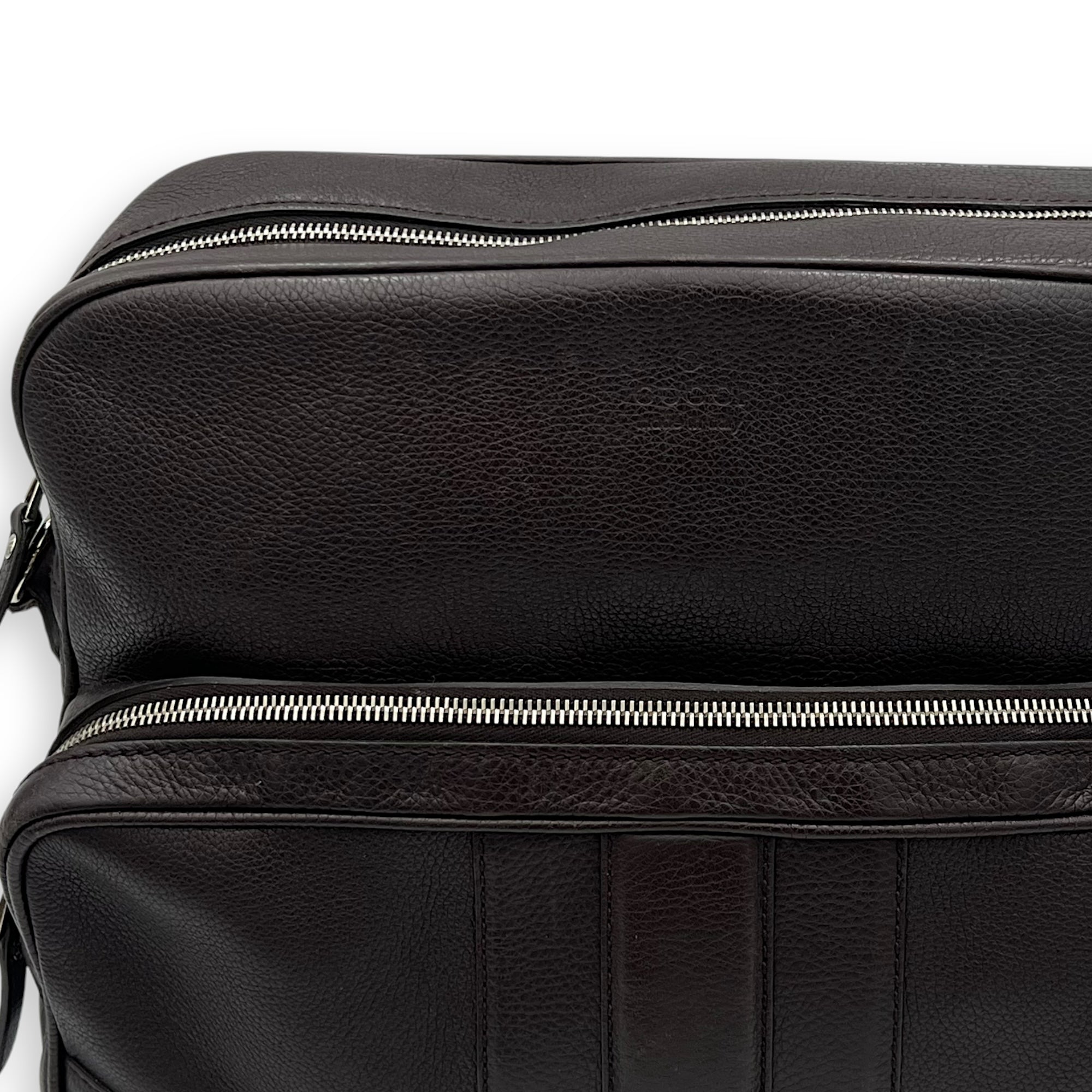 Classic Brown Messenger in Calfskin, Silver hardware - Image 10