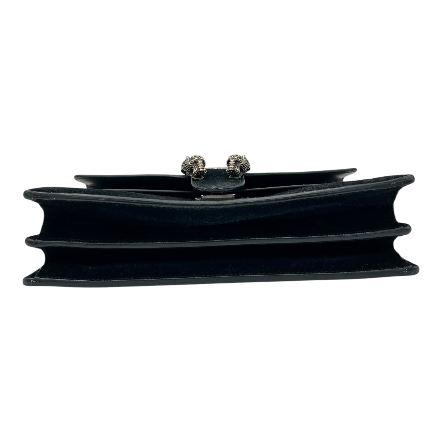 Dionysus Shoulder Bag Small Black in Suede Leather, Silver hardware - Image 6
