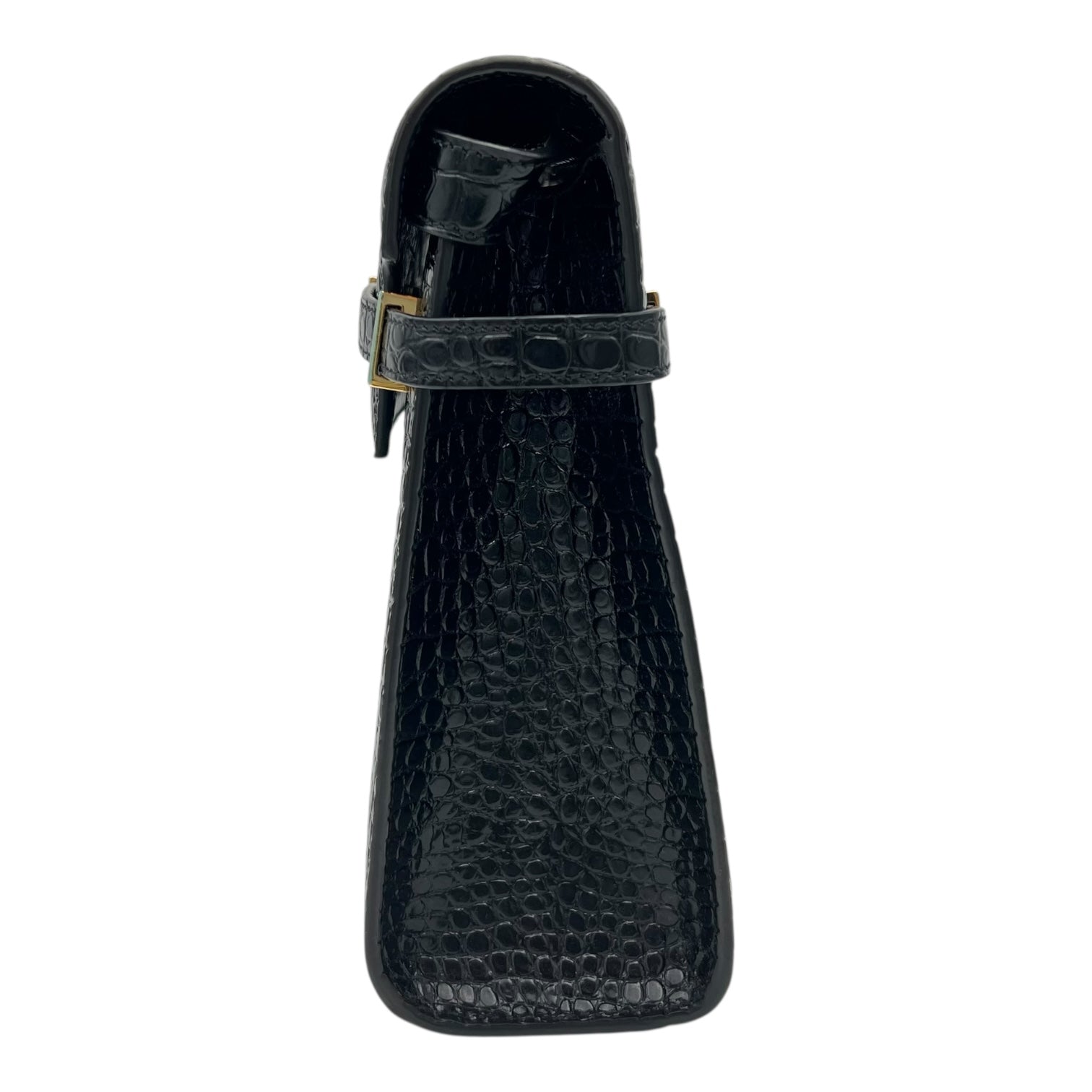 Manhattan Shoulder Bag Black in Crocodile Embossed Calfskin, Gold hardware - Image 5