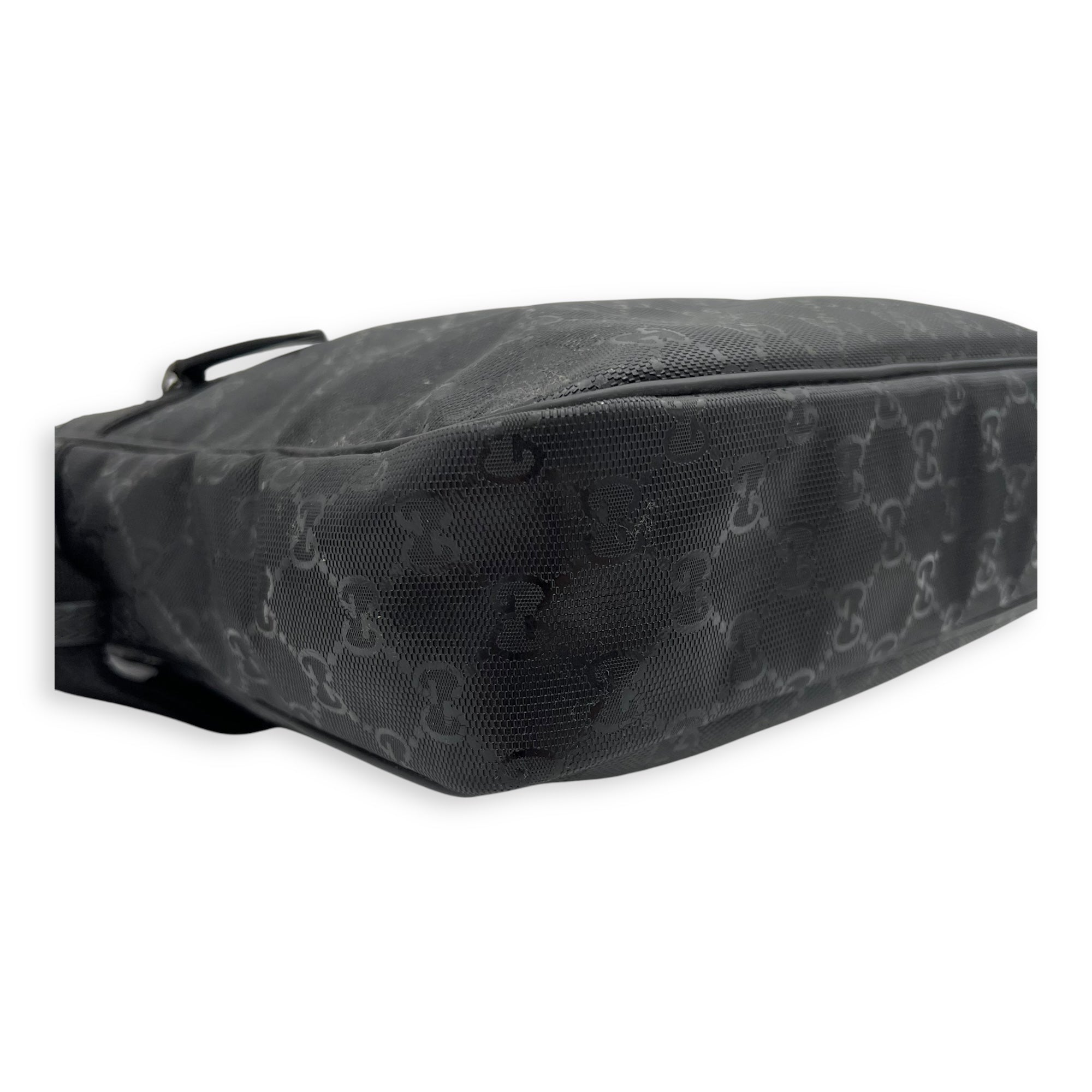GG Messenger Black in Coated Canvas, Silver hardware - Image 9