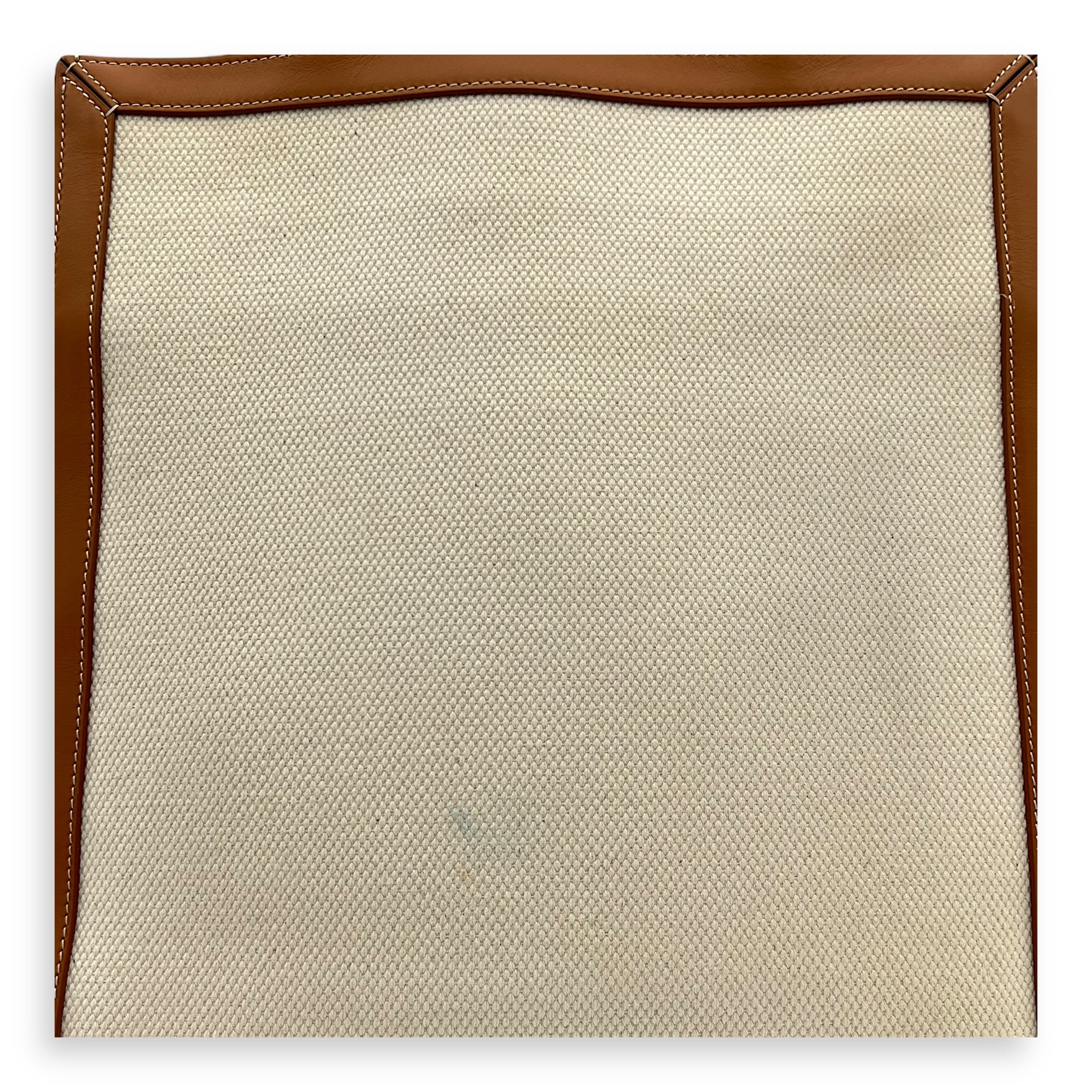 Cabas Top Handle Bag Brown in Canvas, Gold hardware - Image 9