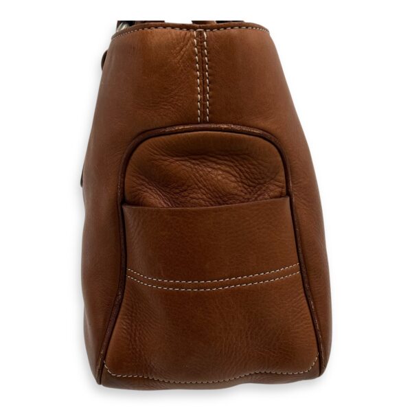 Boogie Top Handle Bag Brown in Calfskin, Silver hardware - Image 12