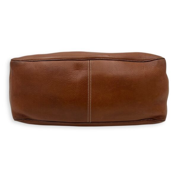 Boogie Top Handle Bag Brown in Calfskin, Silver hardware - Image 6