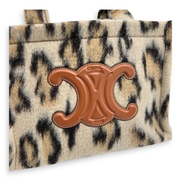 Cabas Small Brown Tote Bag in Wool, Gold hardware - Image 8