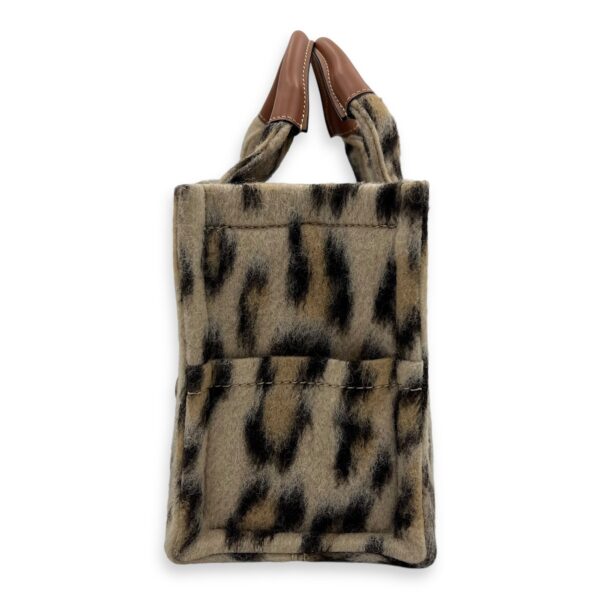 Cabas Small Brown Tote Bag in Wool, Gold hardware - Image 4