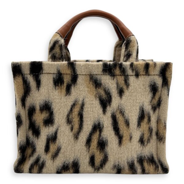 Cabas Small Brown Tote Bag in Wool, Gold hardware - Image 3