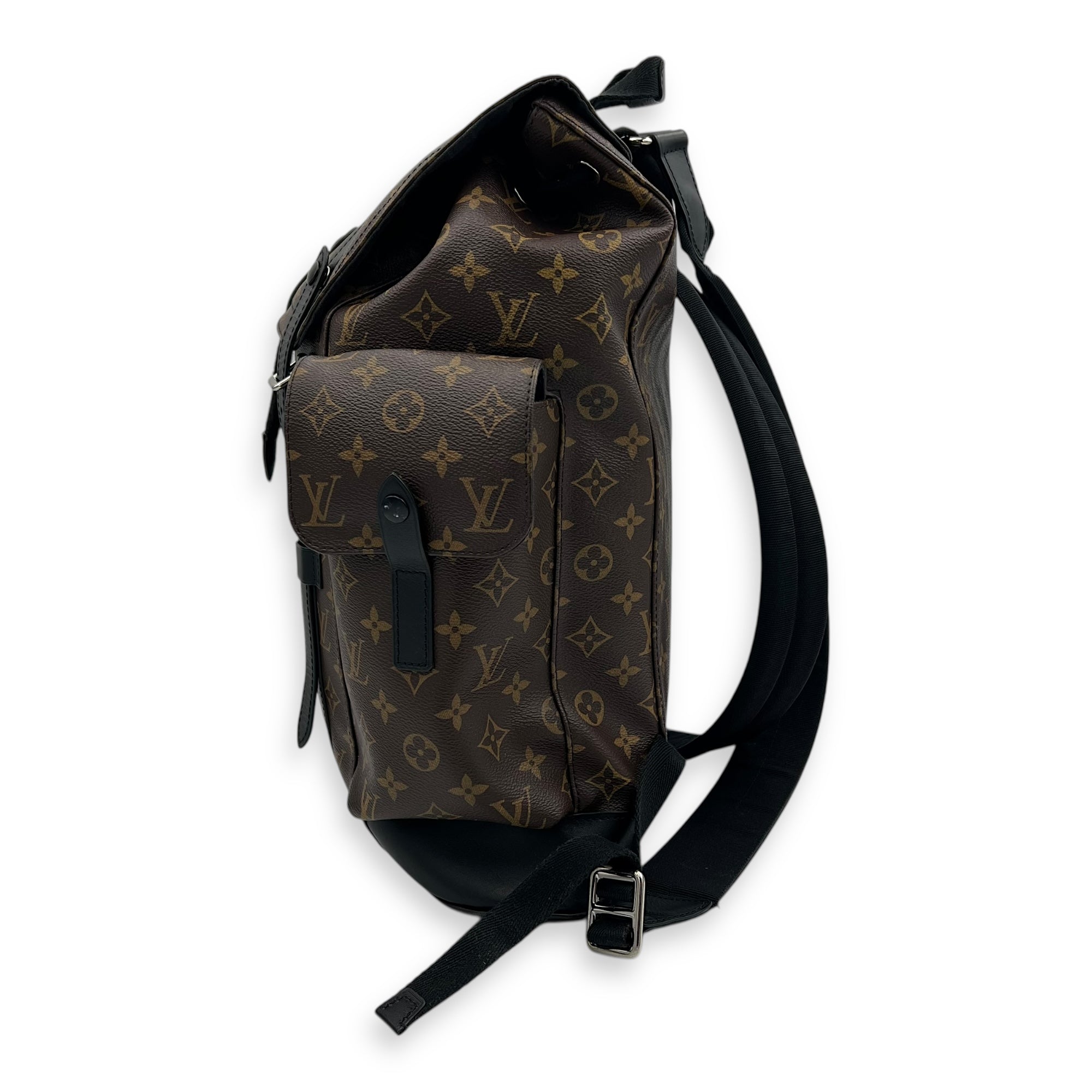 Christopher Backpack Brown in Monogram Coated Canvas, Silver hardware - Image 6