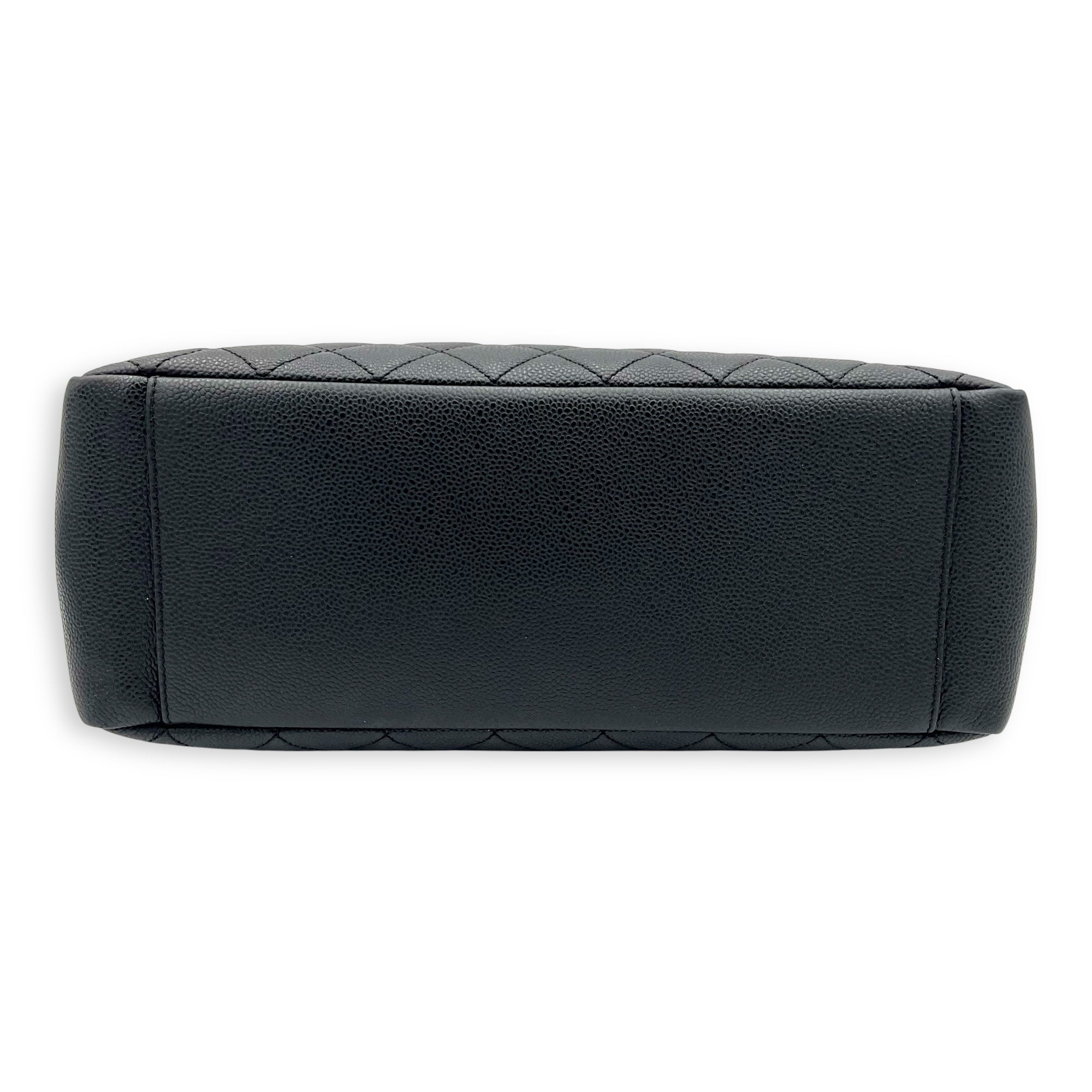 GST Tote Bag Black in Caviar Leather, Silver hardware - Image 6