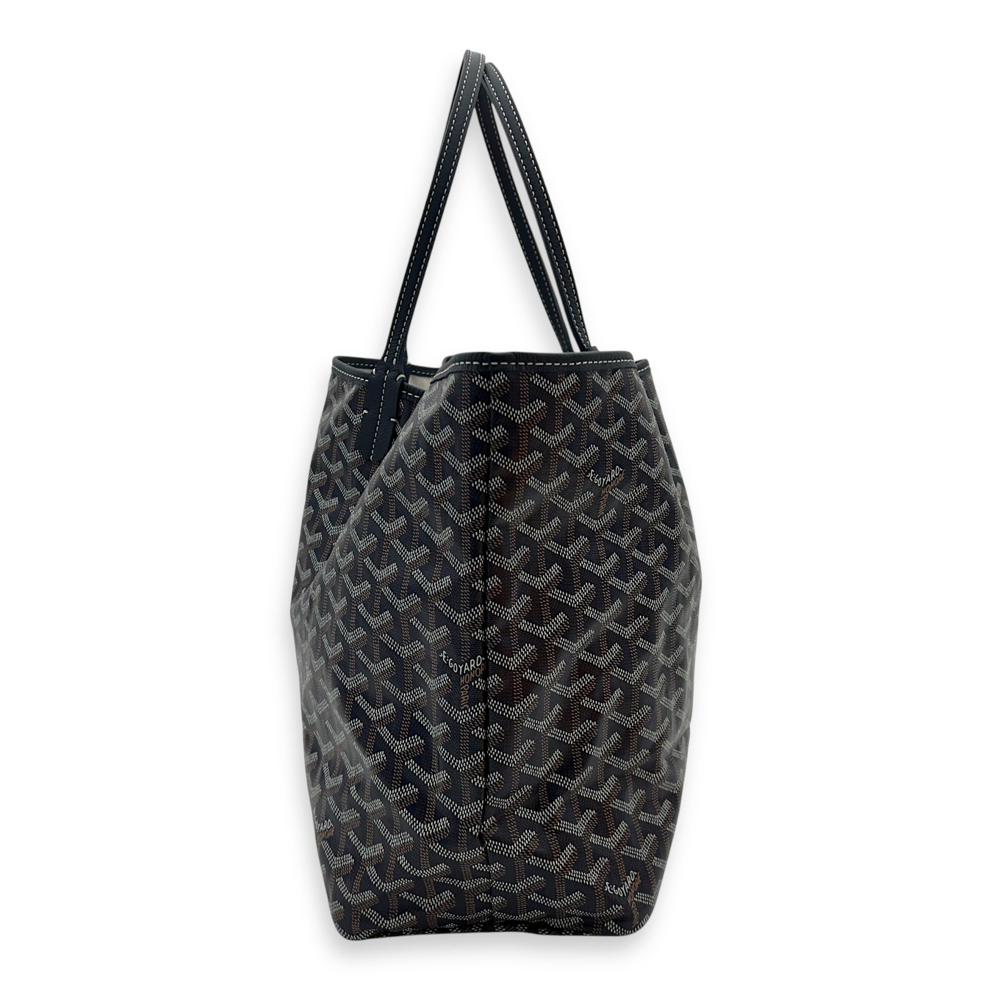 Saint Louis PM Blue Tote Bag in Coated Canvas, Silver hardware - Image 5