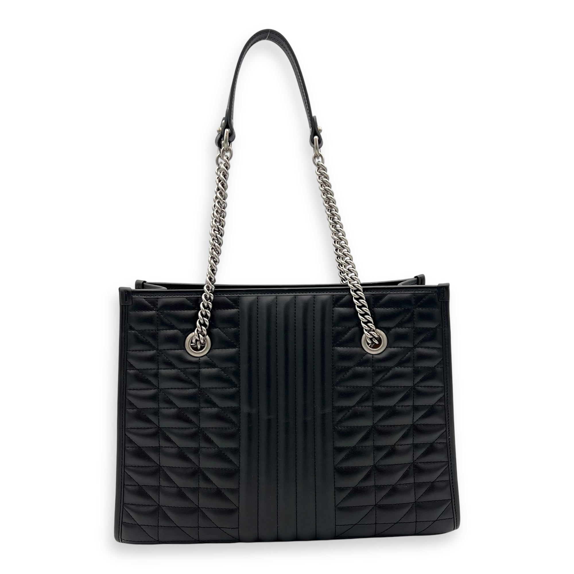 GG Marmont Tote Bag Black in Calfskin, Silver hardware - Image 3