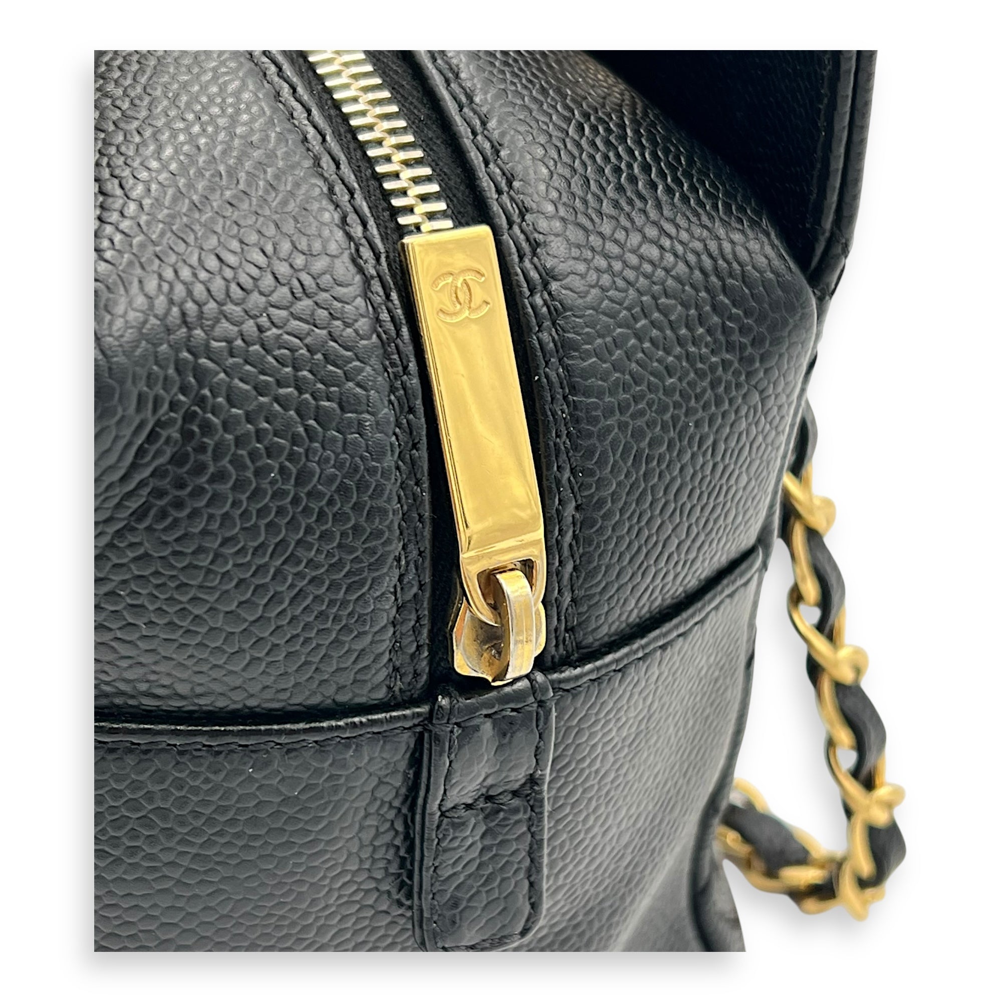 PTT Petite Timeless Tote Shoulder Bag Black in Caviar Leather, Gold hardware - Image 11