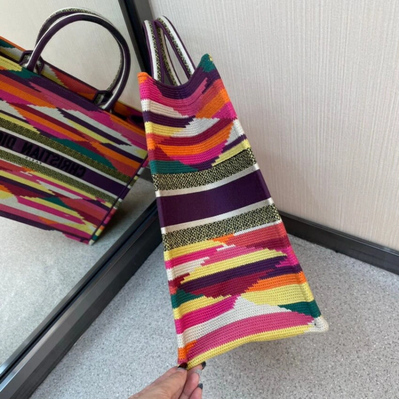 Can be ca Christian Dior Book Tote Multicolor Patchwork Embroidery - Image 3