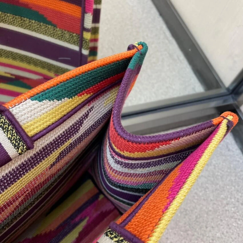 Can be ca Christian Dior Book Tote Multicolor Patchwork Embroidery - Image 7