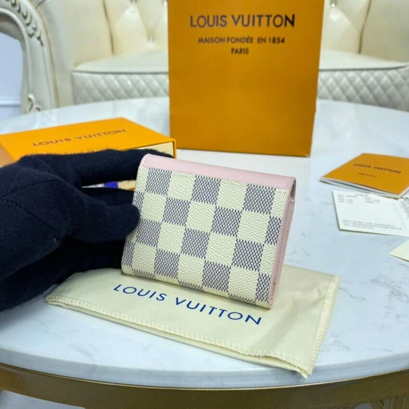 Goldcolou Louis Vuitton Damier Azur Zoe Wallet Pink - Image 3