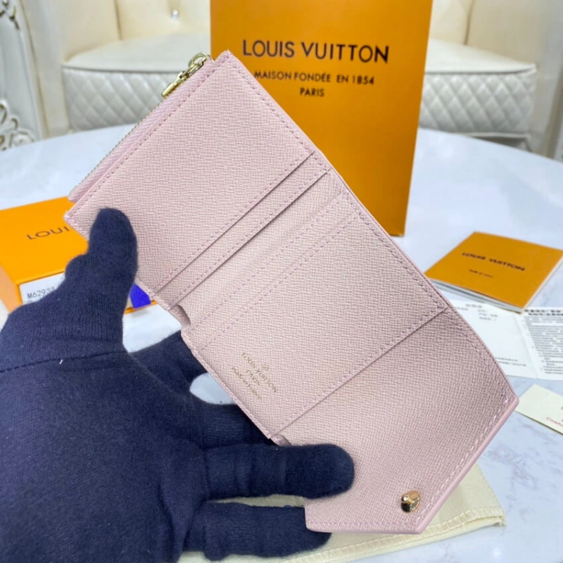 Goldcolou Louis Vuitton Damier Azur Zoe Wallet Pink - Image 8