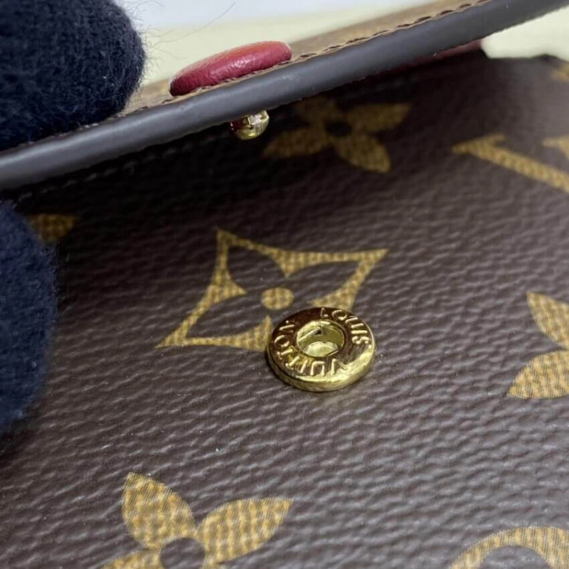 Gusseted Louis Vuitton Monogram Canvas Rosalie Coin Purse Fuchsia - Image 7