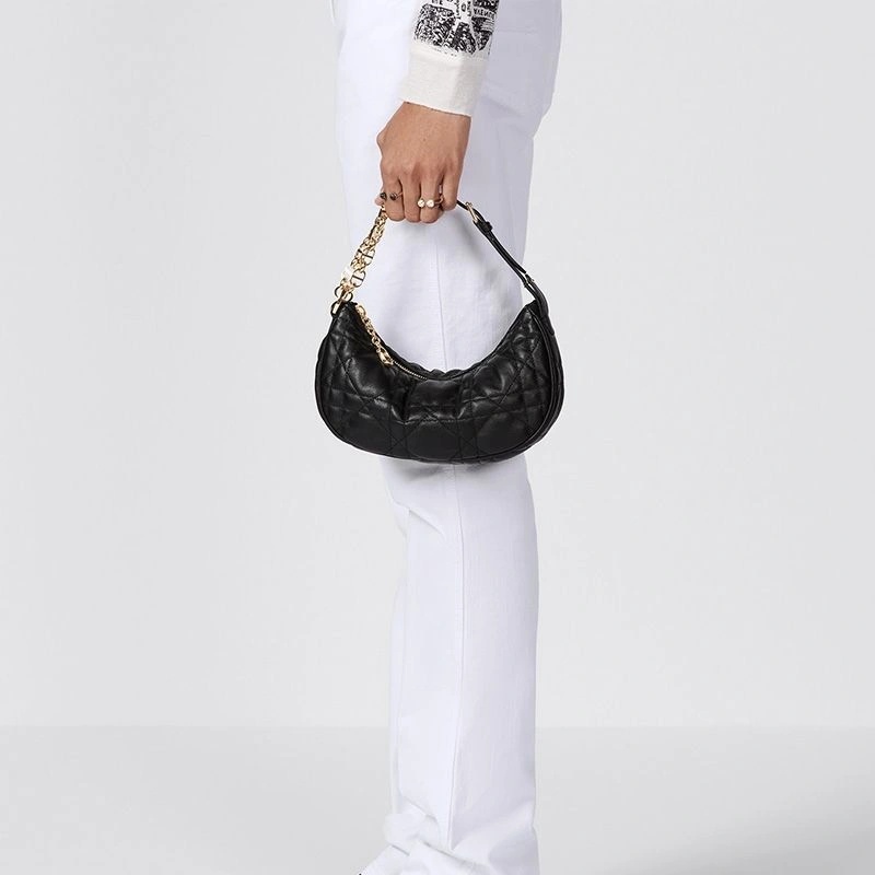 Dior CD Lounge Bag Cannage Lambskin Black - Image 5